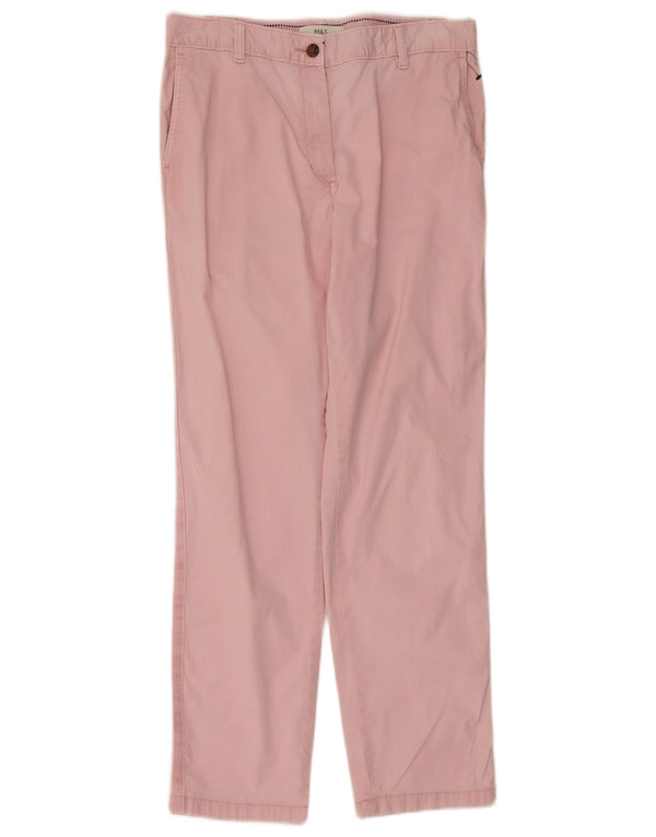 Calça Chino Feminina Marks & Spencer Regular Fit Reino Unido 10 Pequena W30 L29 Rosa