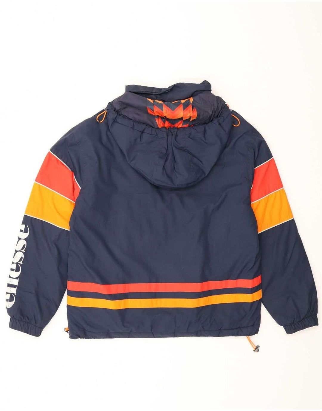 Ellesse Jaqueta masculina com capuz e acolchoada UK 34 XS Azul marinho Colourblock