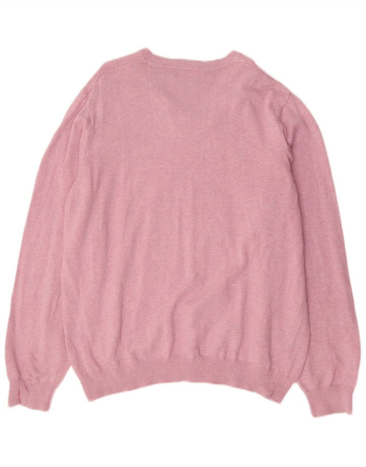 Suéter masculino Marks & Spencer com decote em V XL algodão rosa