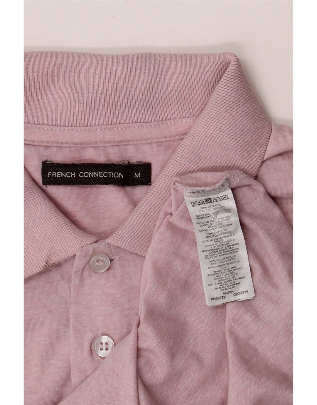 Camisa polo masculina FRENCH CONNECTION algodão rosa médio