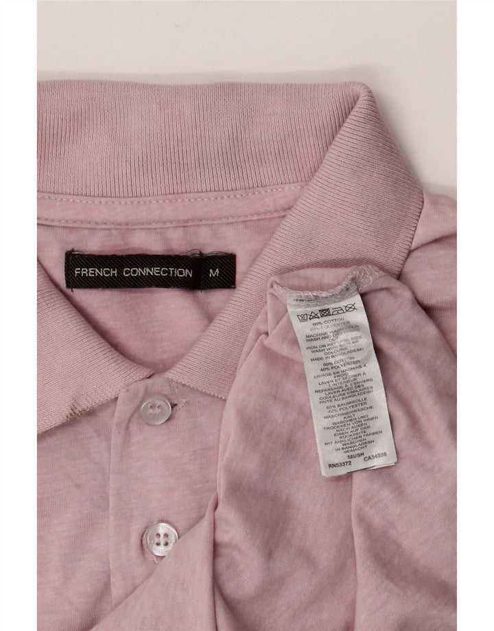Camisa polo masculina FRENCH CONNECTION algodão rosa médio