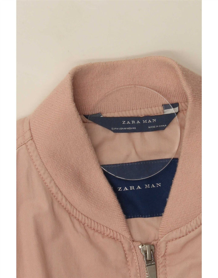 Jaqueta bomber masculina Zara UK 38 rosa médio