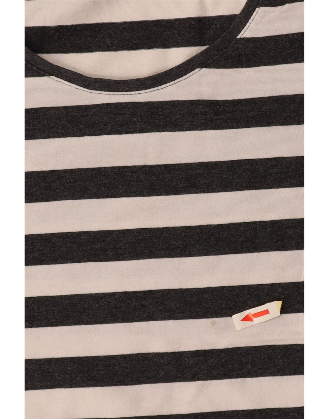 Camiseta feminina FRENCH CONNECTION UK 12 algodão listrado cinza médio