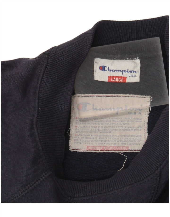 Jumper de moletom gráfico masculino Champion grande azul marinho