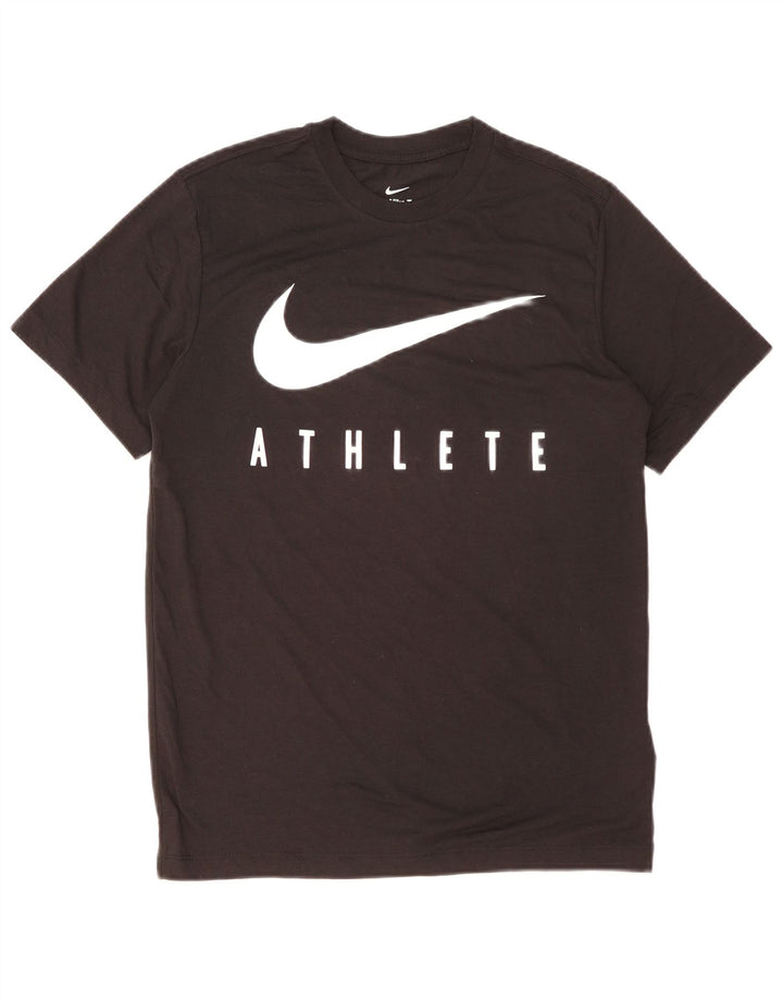 Camiseta masculina NIKE Dri Fit Graphic Top pequeno poliéster preto