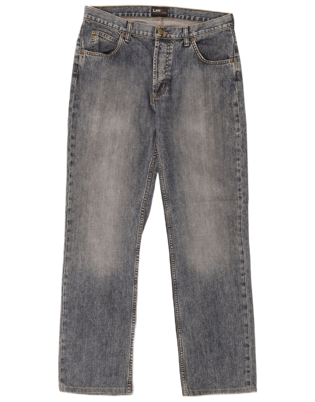 Lee Mens Straight Jeans W34 L34 Azul Algodão