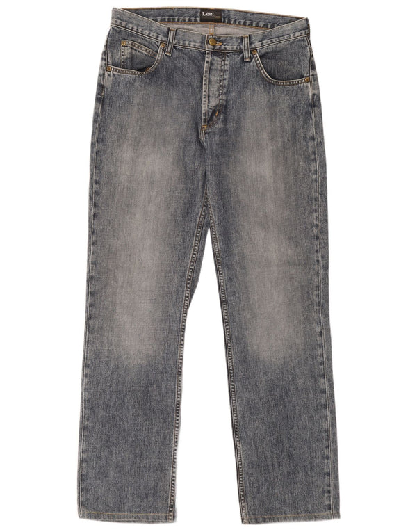 Lee Mens Straight Jeans W34 L34 Azul Algodão