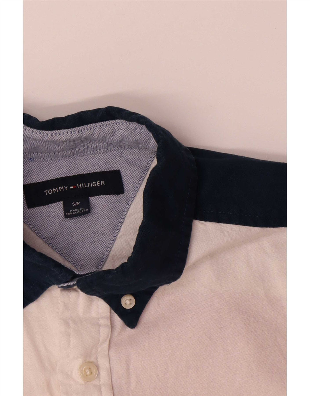 Tommy Hilfiger Camisa masculina de manga curta pequena multicolorida Colourblock