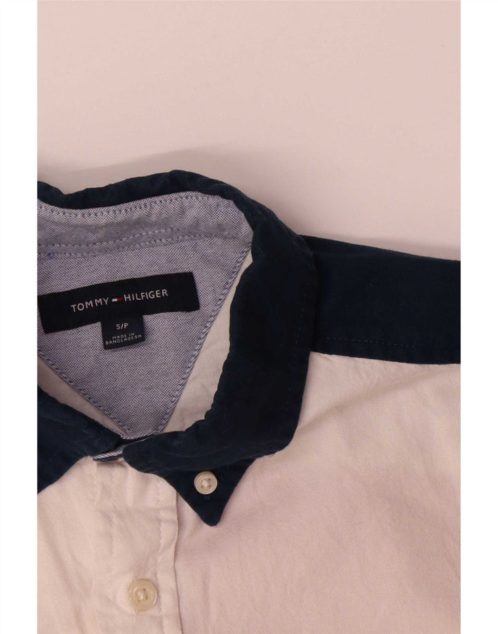 Tommy Hilfiger Camisa masculina de manga curta pequena multicolorida Colourblock