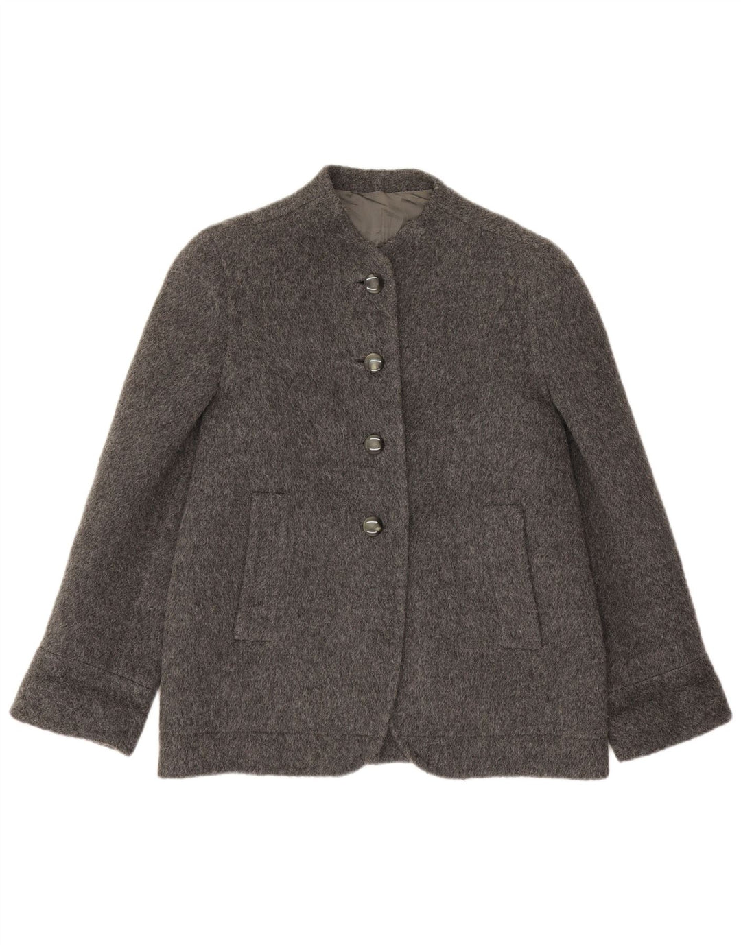 Jaqueta blazer feminina vintage de 4 botões Reino Unido 14 grande cinza