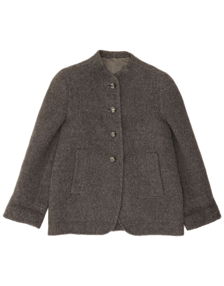 Jaqueta blazer feminina vintage de 4 botões Reino Unido 14 grande cinza