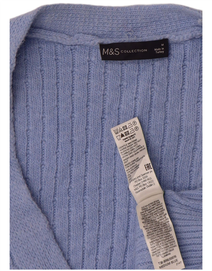 Suéter cardigã feminino Marks & Spencer superdimensionado Reino Unido 14 azul médio