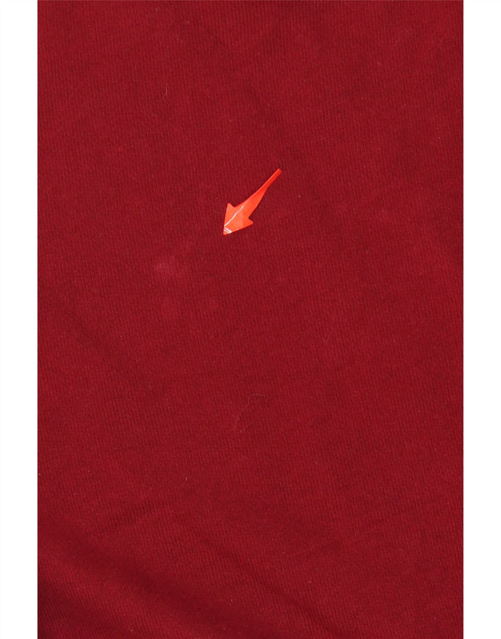 ADIDAS Mens Moletom Jumper Pequeno Algodão Borgonha