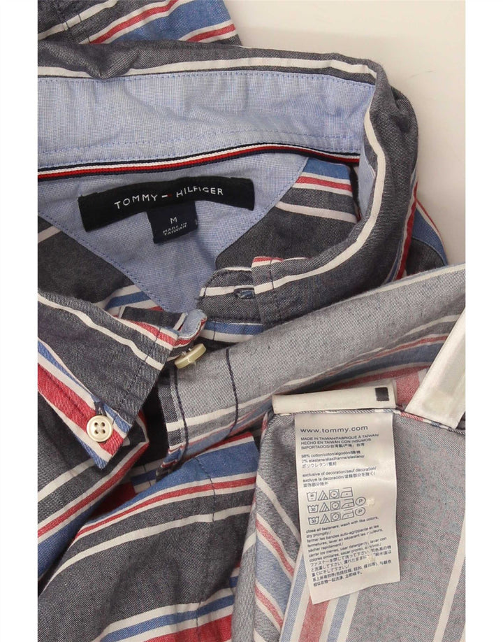 Camisa masculina Tommy Hilfiger de algodão listrado azul médio