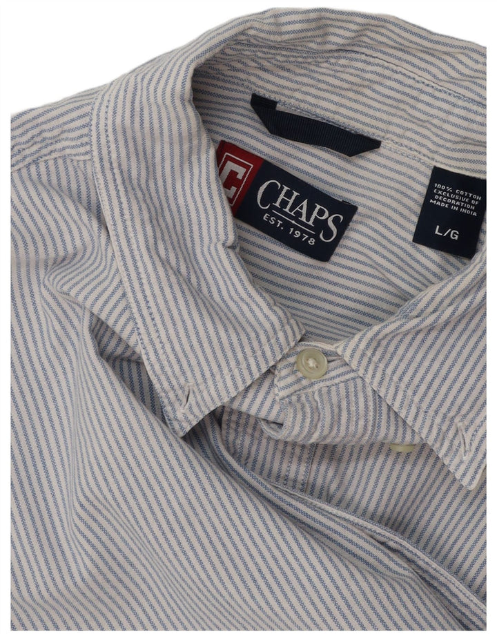 Camisa masculina CHAPS grande algodão listrado azul