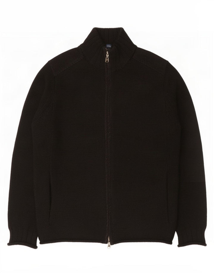 Suéter Cardigan Masculino French Connection Lã Média Preta