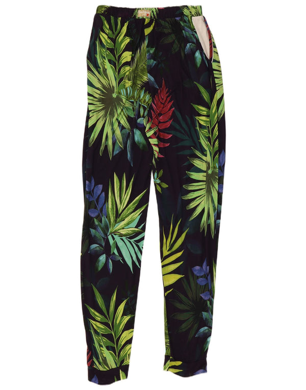 Calça de treino feminina Desigual Joggers UK 8 pequena multicolorida floral