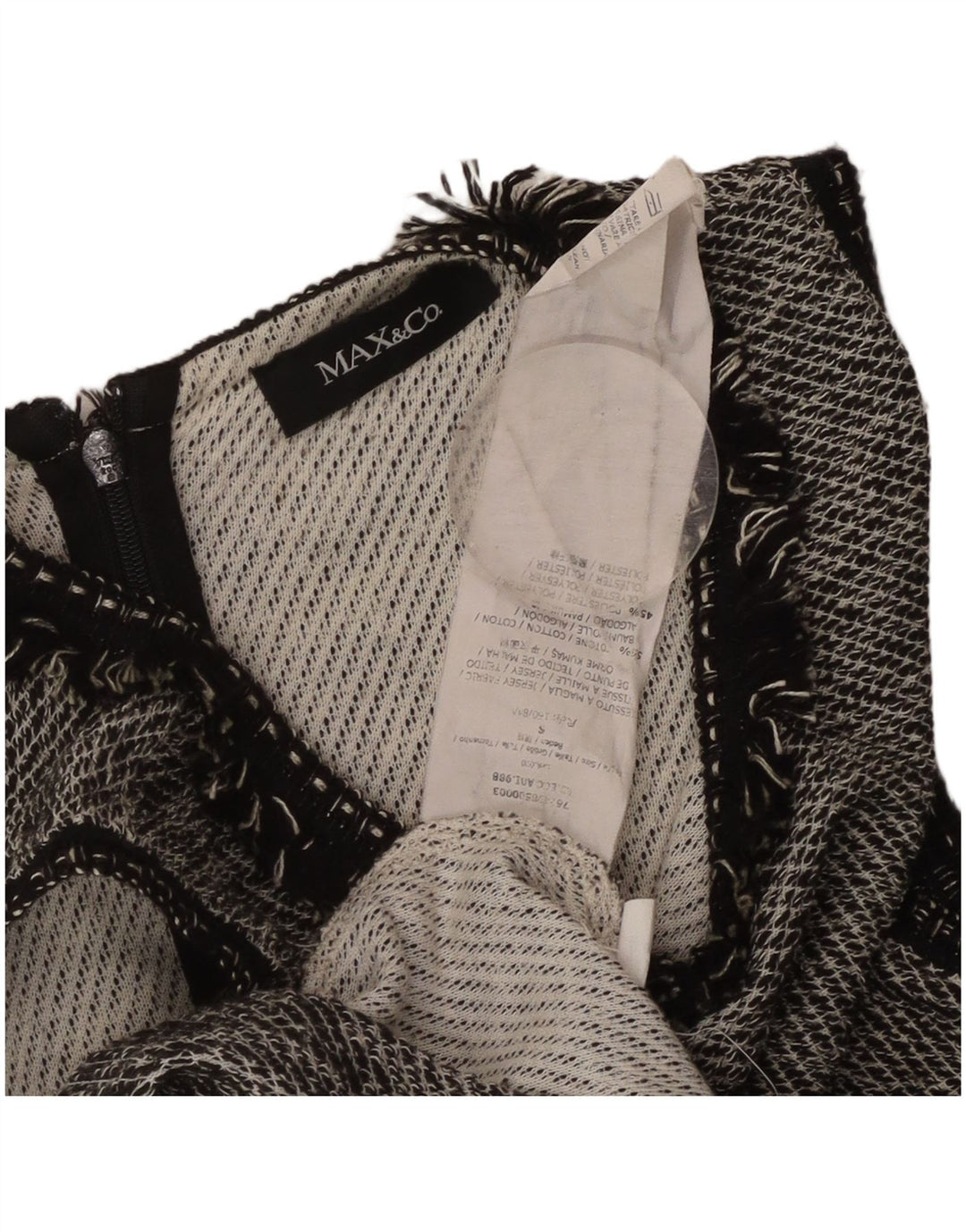 Vestido feminino sem mangas evasê UK 8 pequeno algodão preto