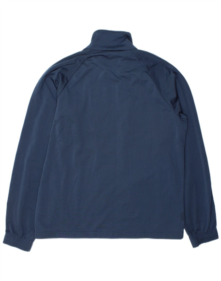 Asics Mens Tracksuit Top Jacket XL Azul Marinho Listrado Poliéster