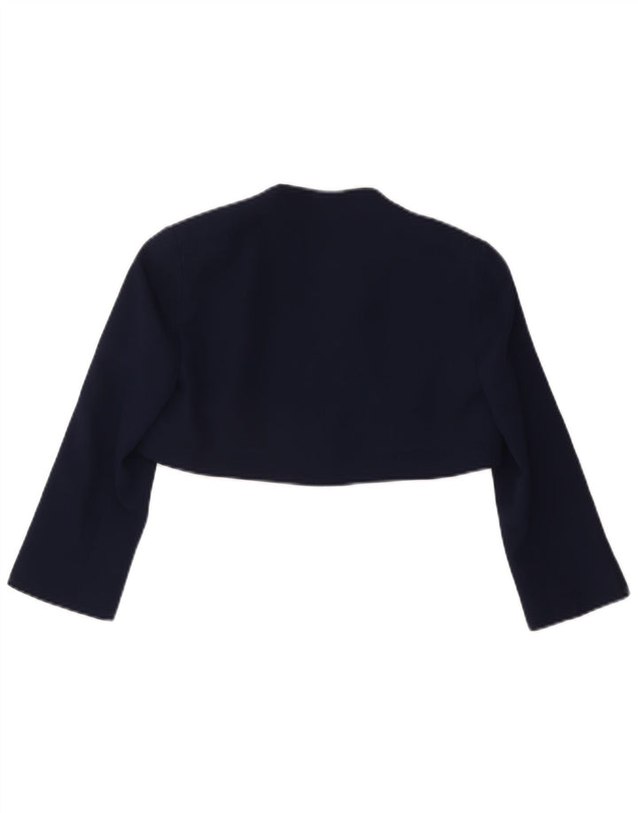 Luisa Spagnoli Jaqueta Bolero Feminina Manga 3/4 Aberta IT 40 Pequeno Azul Marinho