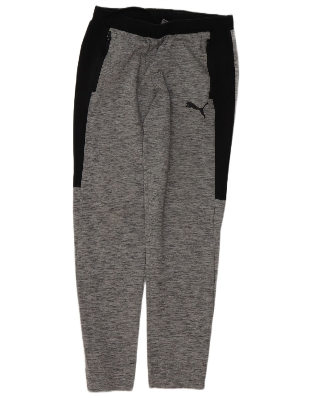 Calça de treino masculina PUMA cinza médio algodão colorblock