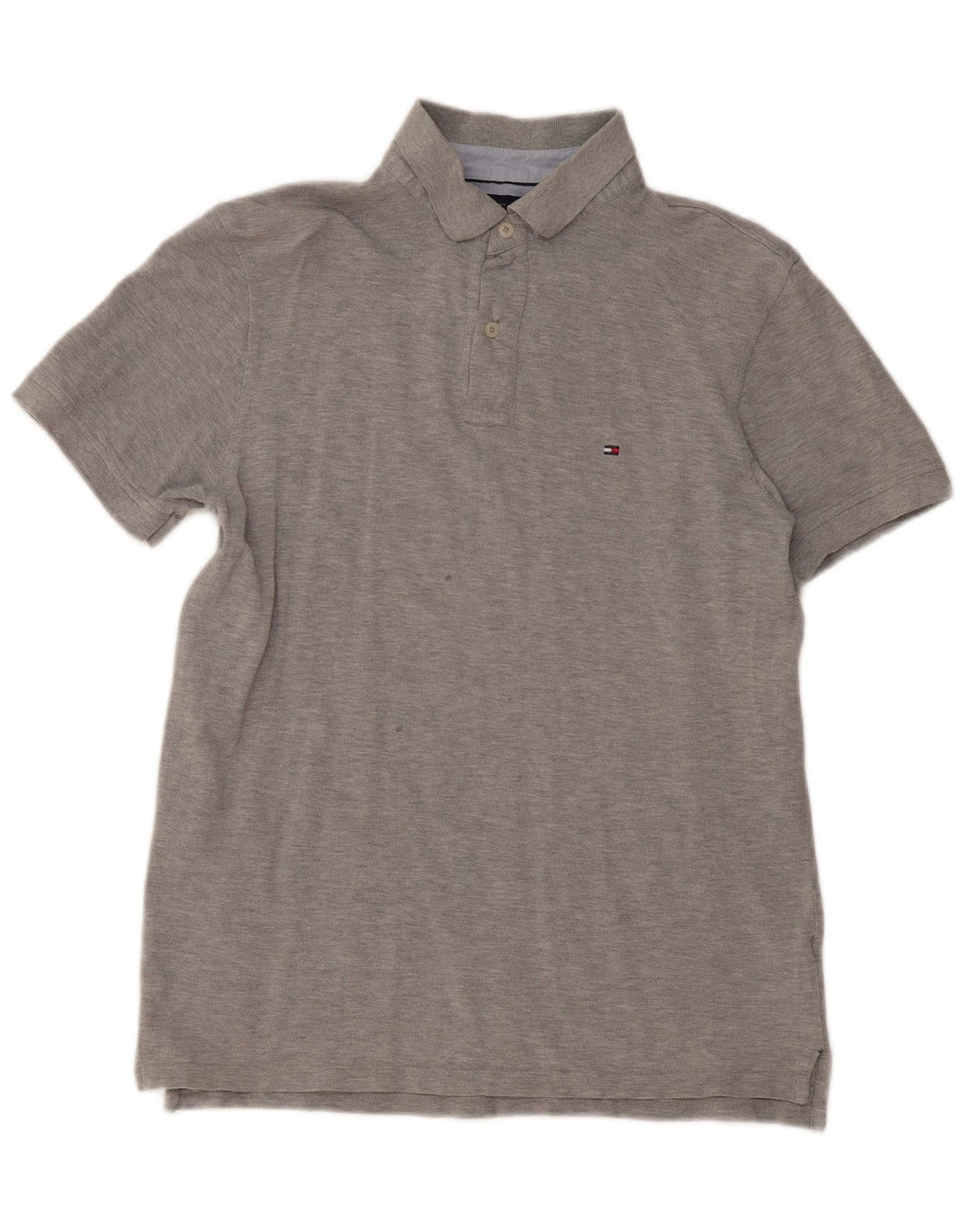 Camisa polo masculina Tommy Hilfiger algodão manchado cinza médio