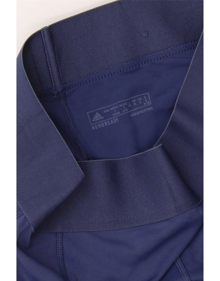 Leggings Adidas Femininas UK 8/10 Pequenas Azul Marinho