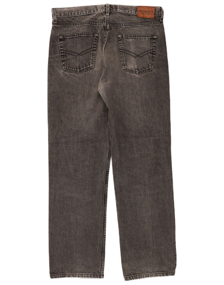Jeans reto masculino Massimo Dutti EU 44 grande W34 L30 cinza