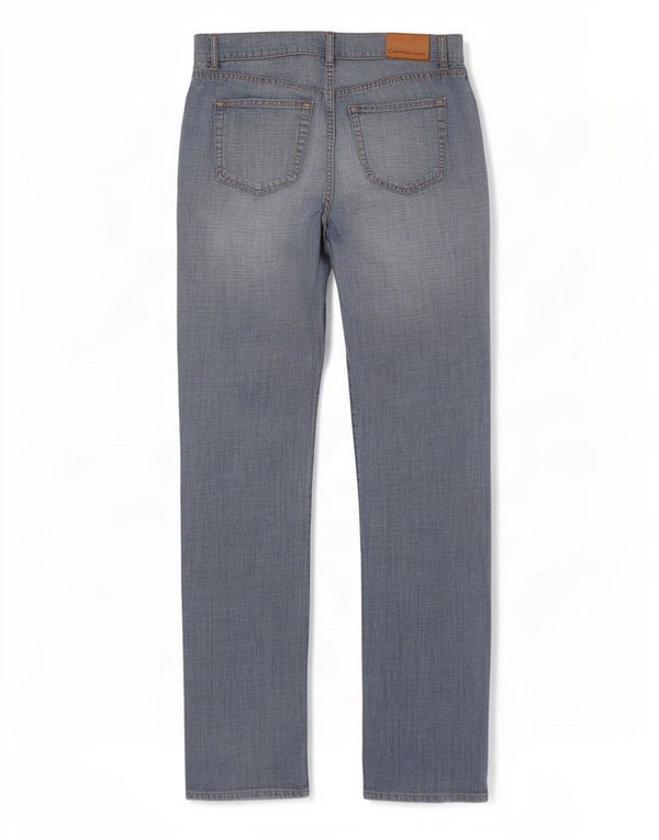 Calça jeans reta masculina Calvin Klein W33 L33 azul algodão