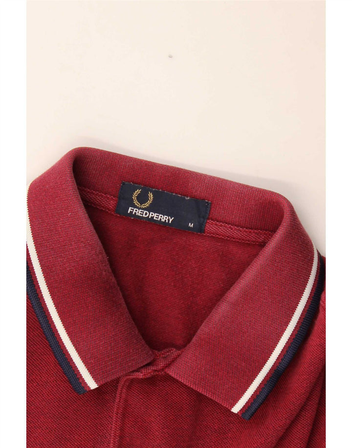 Camisa polo masculina Fred Perry listrada Borgonha média