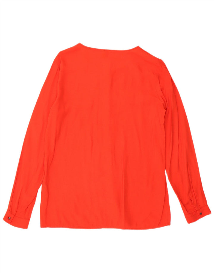 Blusa feminina Benetton UK 10 pequena viscose vermelha