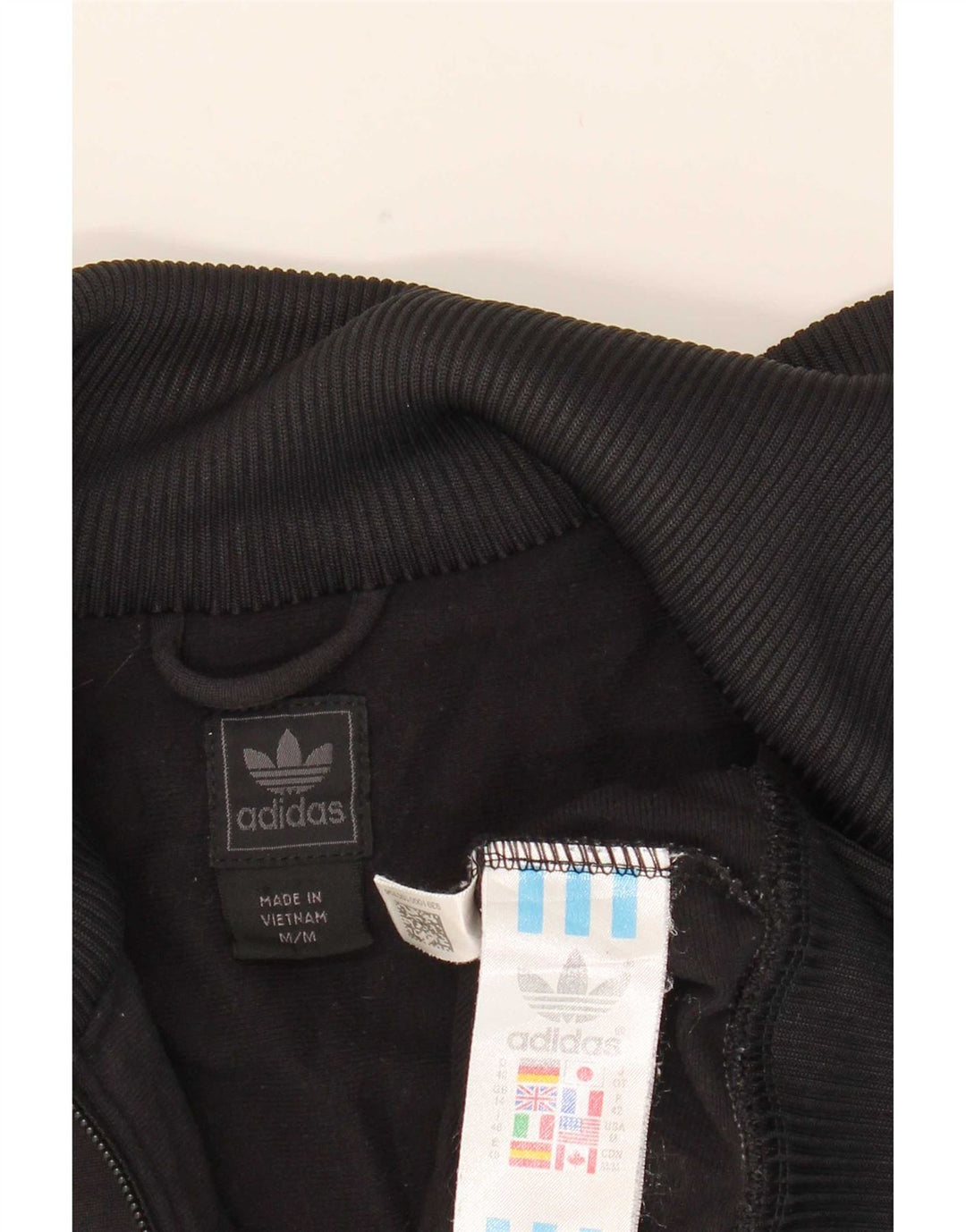 Adidas Womens Tracksuit Top Jacket UK 14 Médio Preto Poliéster