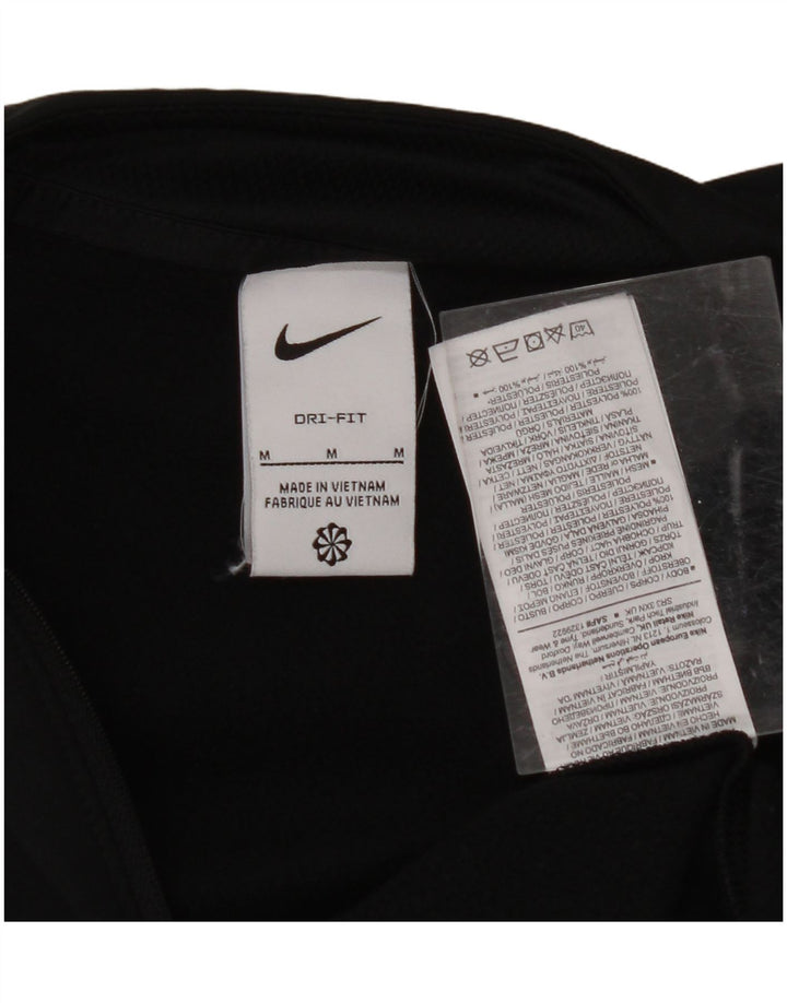 NIKE Womens Dri Fit Pullover Treino Top UK 14 Medium Black Colourblock