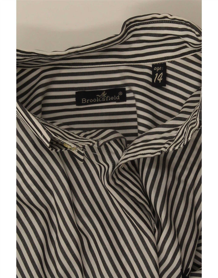 Camisa masculina Brooksfield 13-14 anos preta listrada