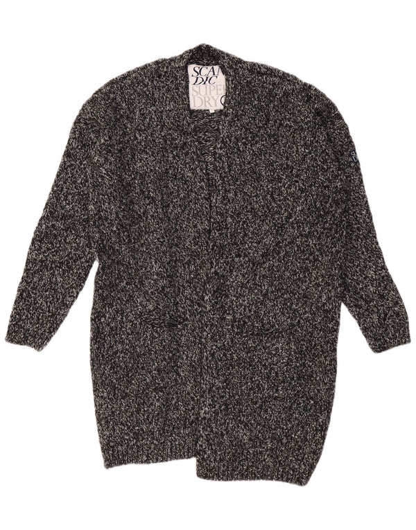 Suéter cardigã feminino oversized com palangre SUPERDRY Reino Unido 18 XL cinza manchado