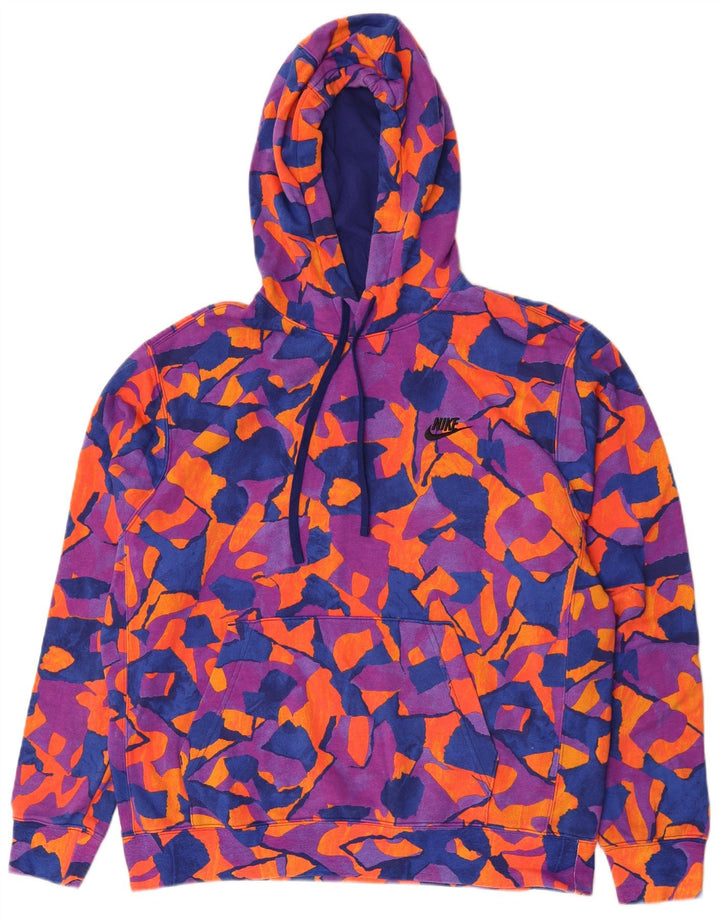 Nike Mens Hoodie Jumper Grande Algodão Geométrico Multicolorido