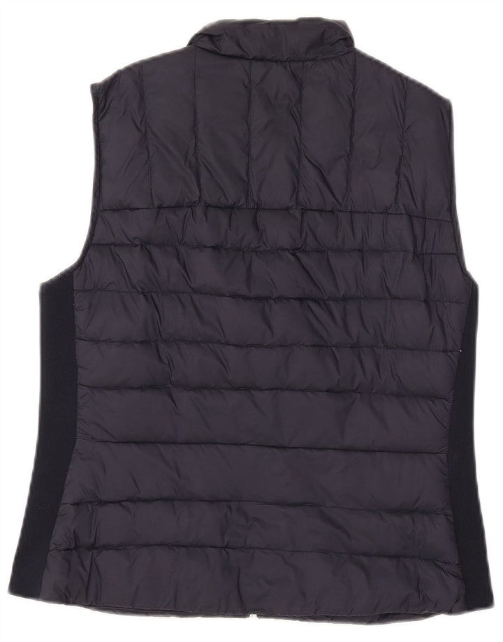 Colete acolchoado feminino Zara UK 16 grande nylon preto