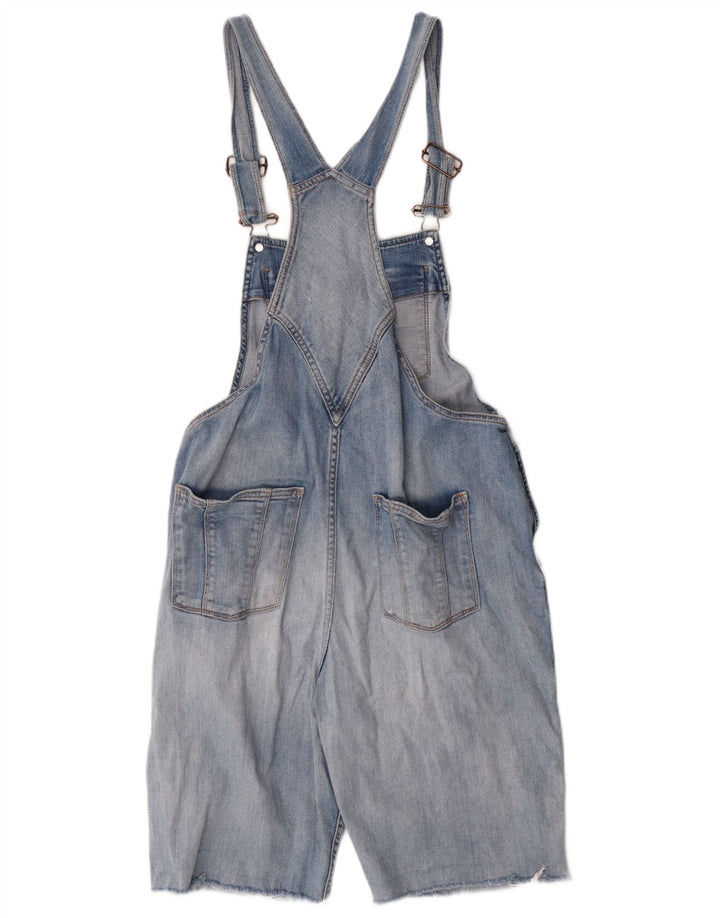 Shorts jeans feminino Fat Face Dungarees UK 10 pequeno W34 azul