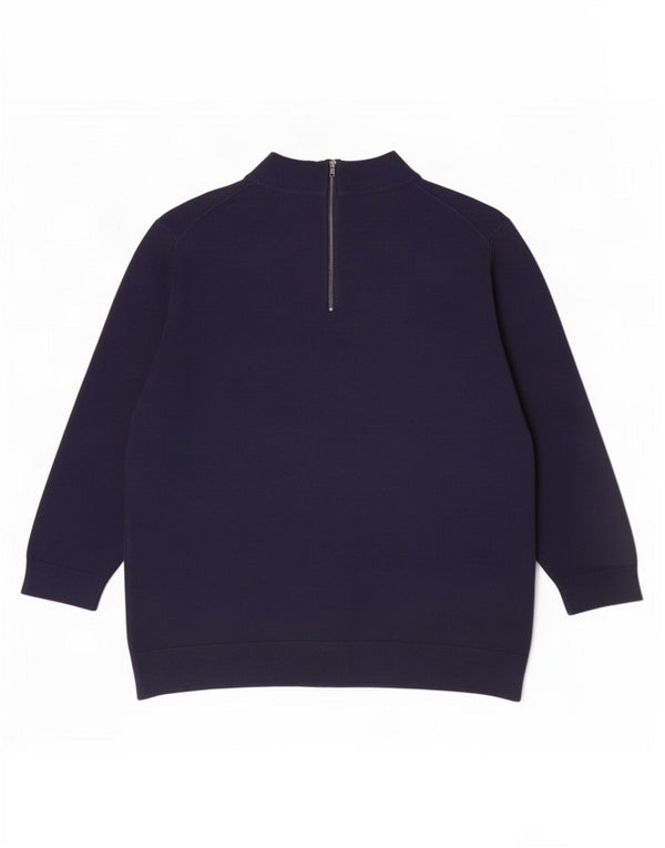 Suéter feminino John Lewis manga 3/4 com gola redonda Reino Unido 18 XL azul marinho