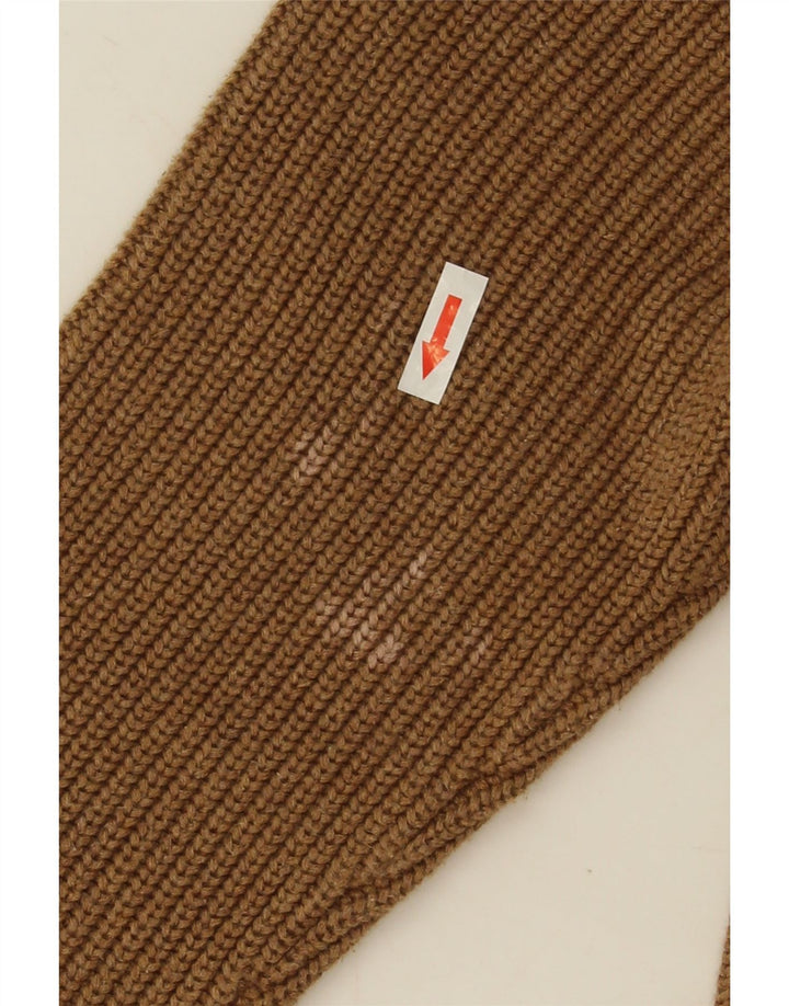 Tommy Hilfiger Suéter masculino com gola canoa de algodão marrom médio