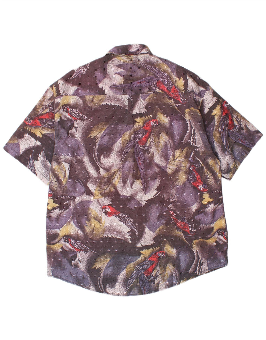 Camisa masculina vintage de manga curta grande multicolorida