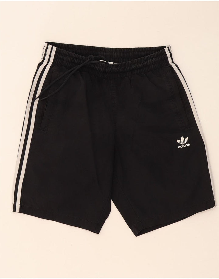 Shorts esportivos masculinos Adidas médio preto poliéster