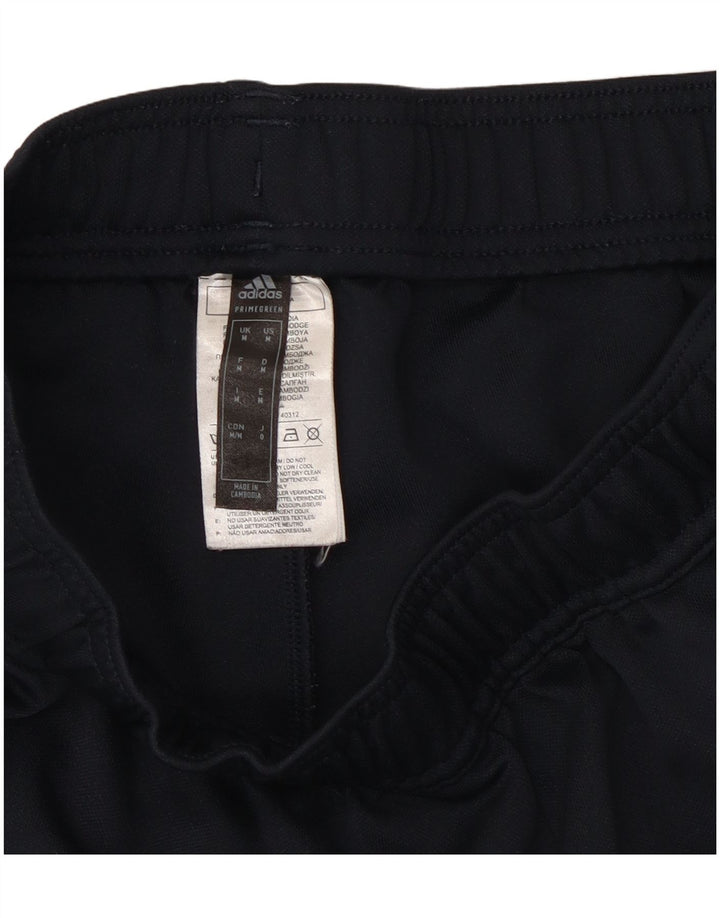 Calça de treino masculina Adidas média azul marinho listrada de poliéster