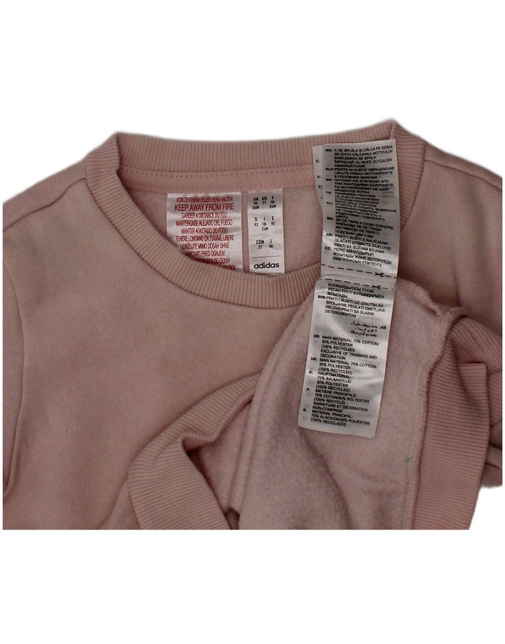 Suéter gráfico ADIDAS para meninas de 18 a 24 meses algodão rosa