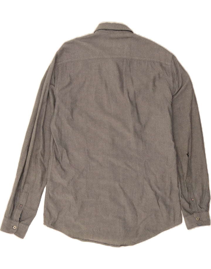 ZARA Mens Slim Fit Shirt Large Grey Cotton Vintage Zara and Second-Hand Zara from Messina Hembry 