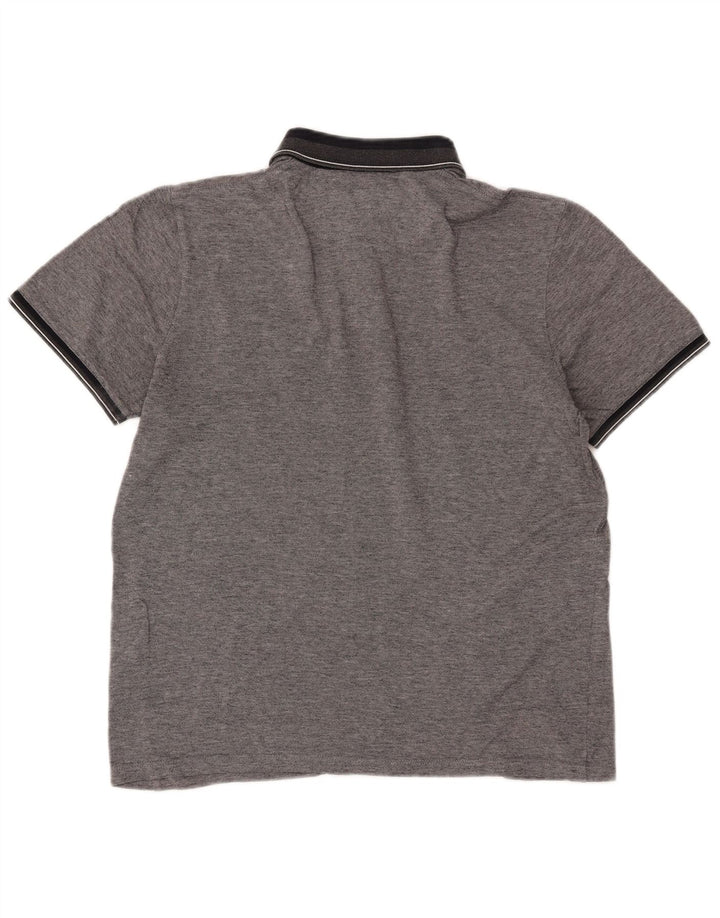 Camisa polo masculina TED BAKER tamanho 5 XL algodão manchado cinza