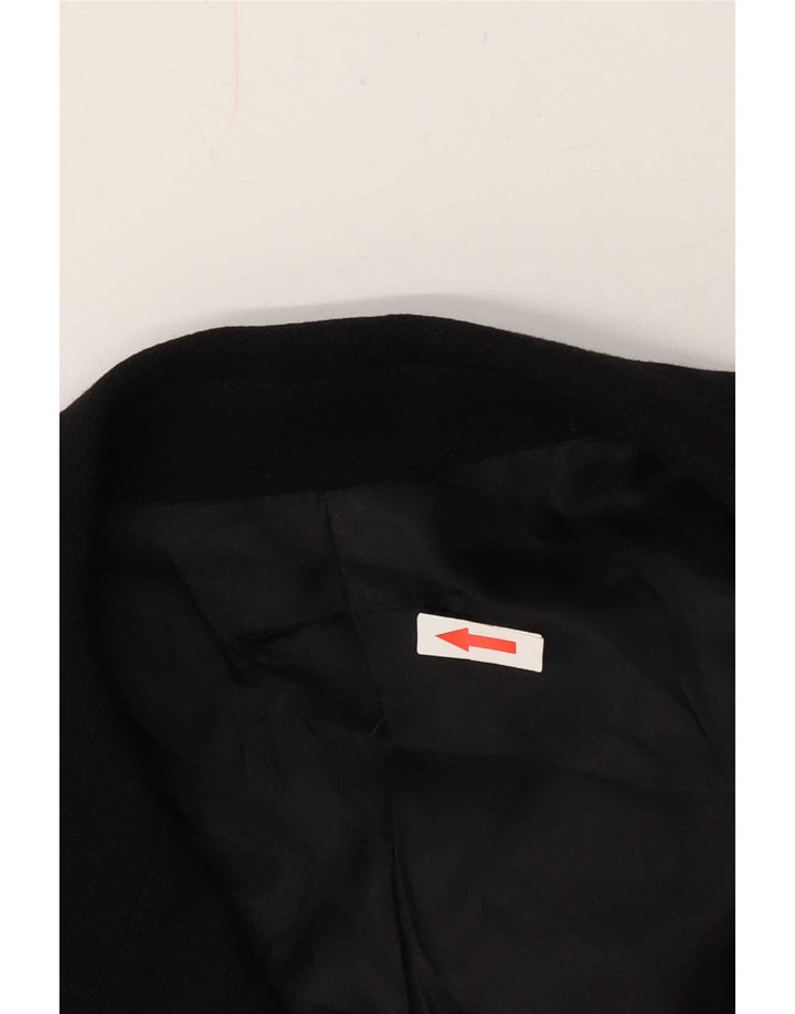 Vintage Womens 5 Button Blazer Jacket UK 14 Large Black Wool