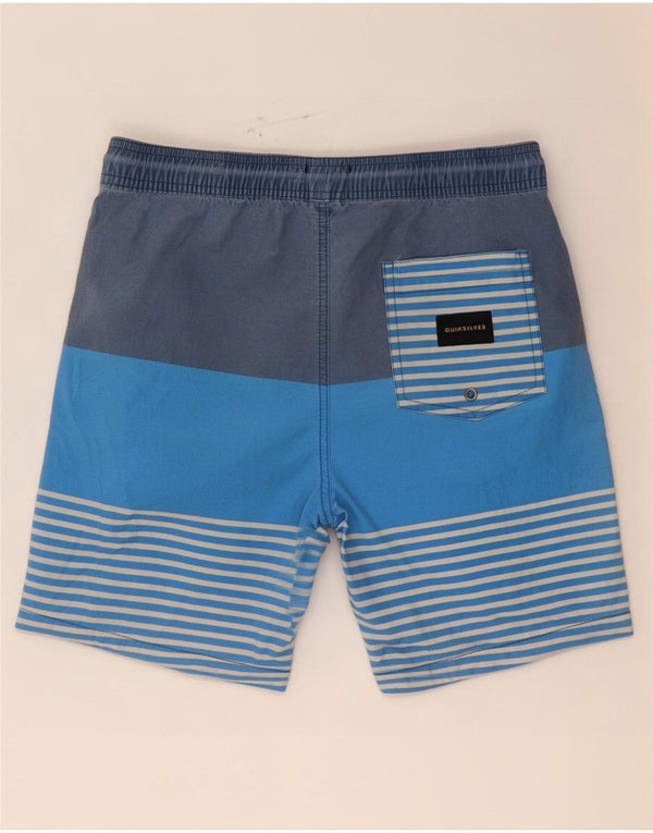 Calções de banho para meninos Quiksilver 13-14 anos grandes listrados azuis de algodão