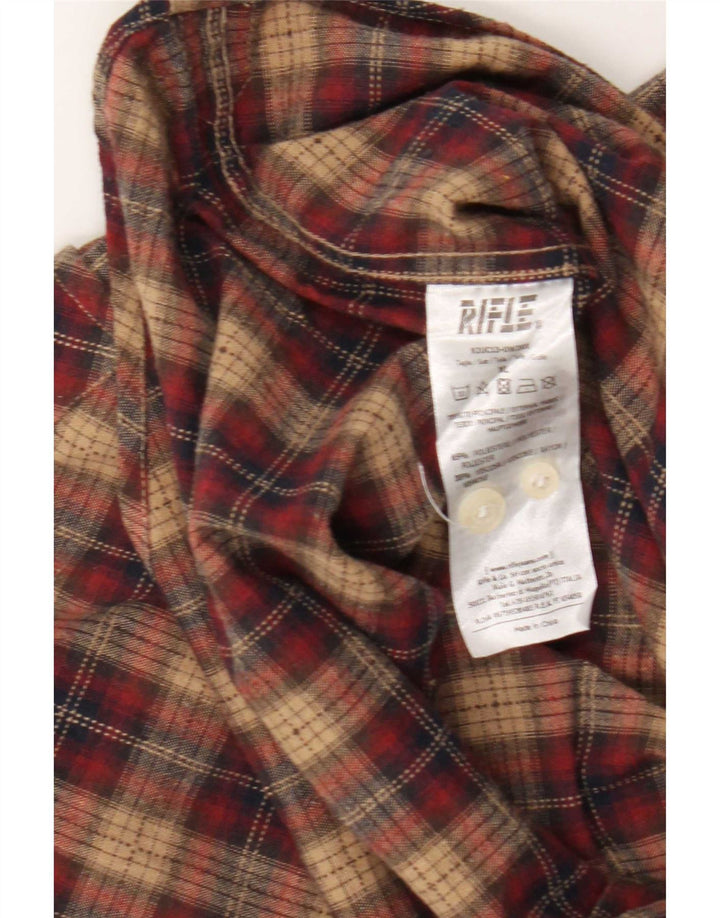 Camisa masculina de flanela Rifle XL poliéster xadrez vermelho