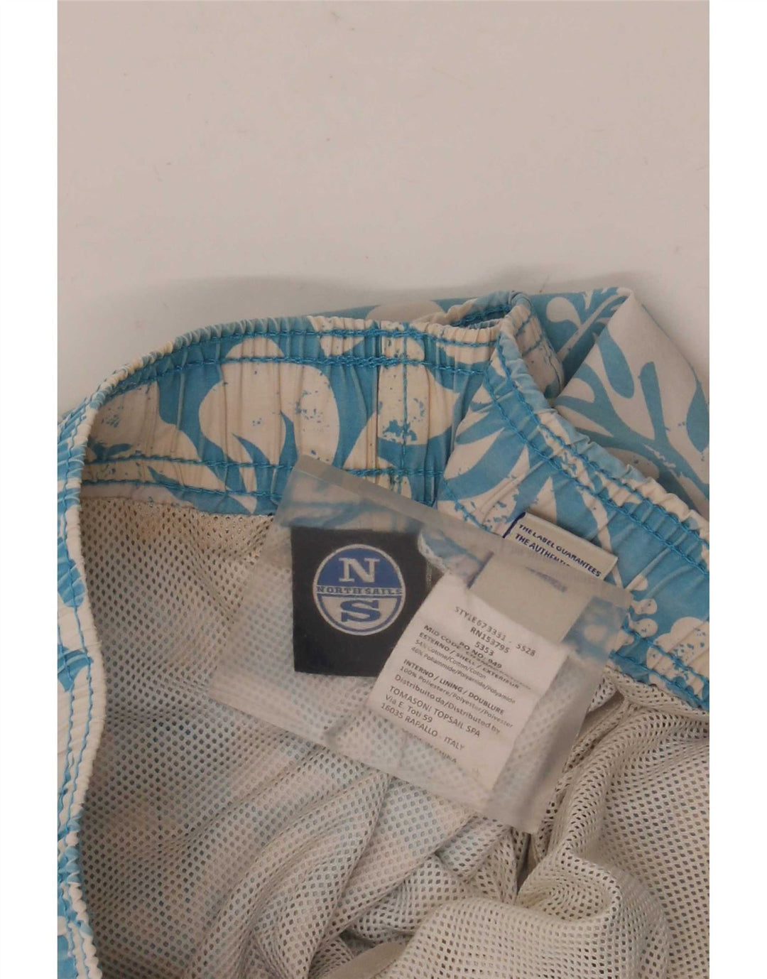 Shorts de natação masculino North Sails médio azul floral algodão